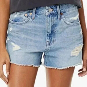 Madewell Relaxed Denim Shorts in Renfield Wash Destructed Edition